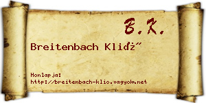 Breitenbach Klió névjegykártya